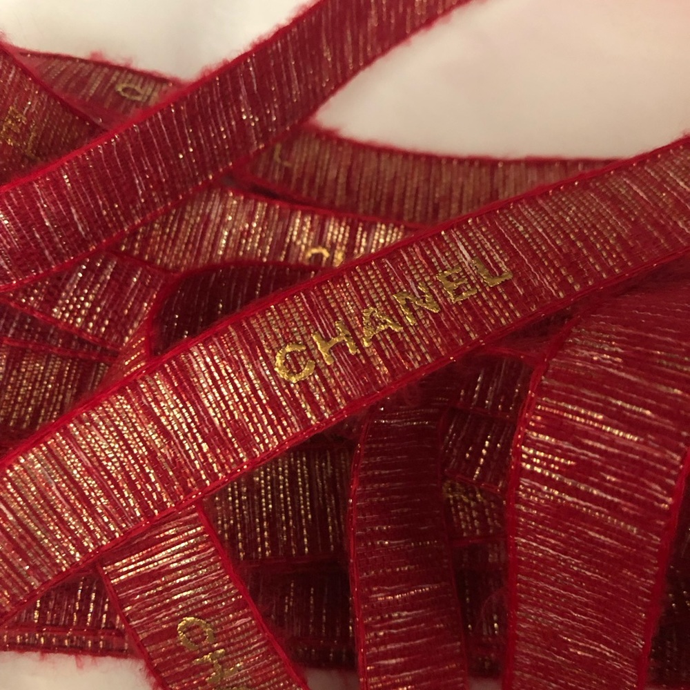 3 yards Red Tweed Chanel Ribbon
